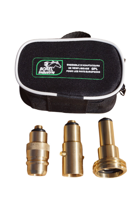 Ensemble Adaptateurs HOMEGAZ jaune – raccords européens GPL dans housse