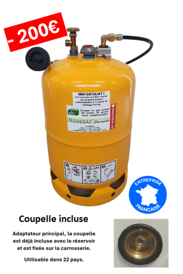 Kit Bouteille GPL avec Adaptateur 22 pays - HOMEGAZ